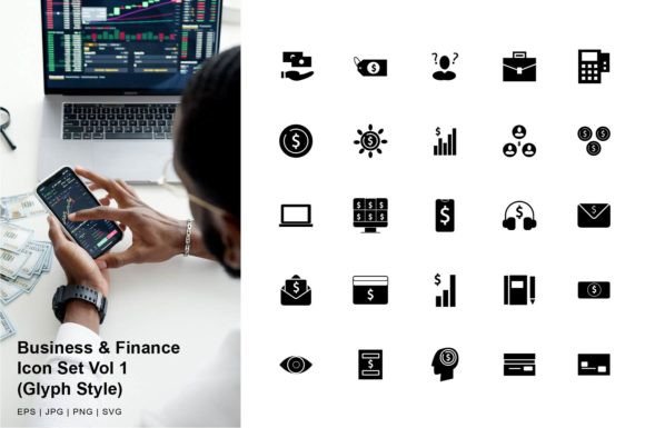 Business and Finance Icon Glyph Vol 1