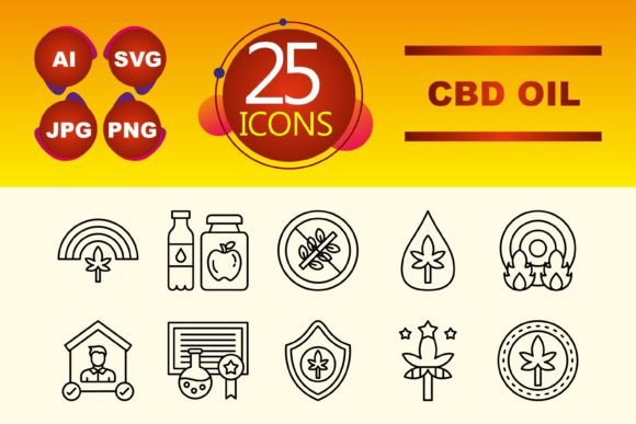 CBD Oil Graphics and Icons for Local Business