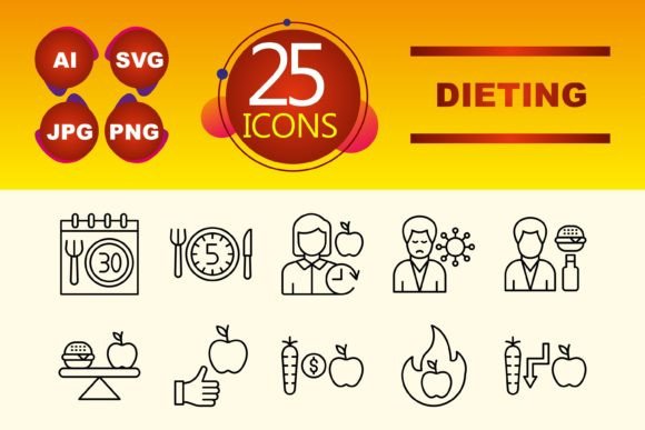 Dieting Graphics and Icons for Local Business