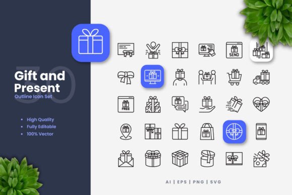 Gift and Present Icons for Graphics and Icons