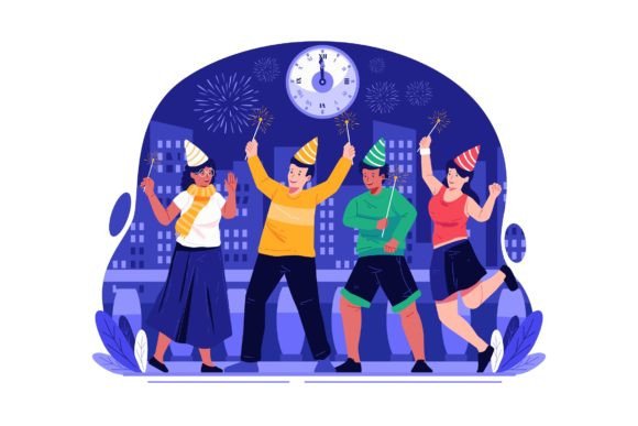 Happy New Year Illustration Graphics