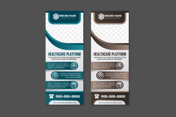 Healthcare Platform Vertical Banner Graphics and Print Templates