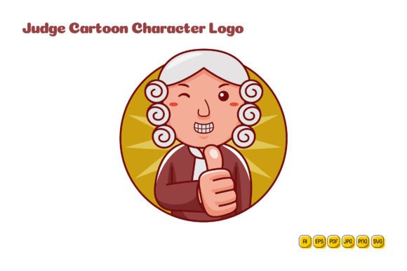 Judge Cartoon Character Logo 01