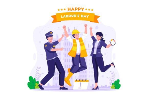 Labour Day Illustration - AI EPS SVG