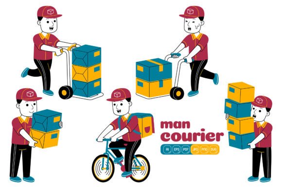 Man Courier Vector Pack 01: Graphics and Illustrations for Real Publishing