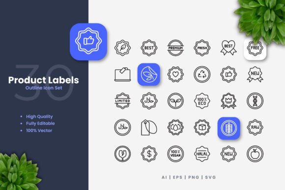 Product Label Icons: Graphics and Icons for Digital Sellers