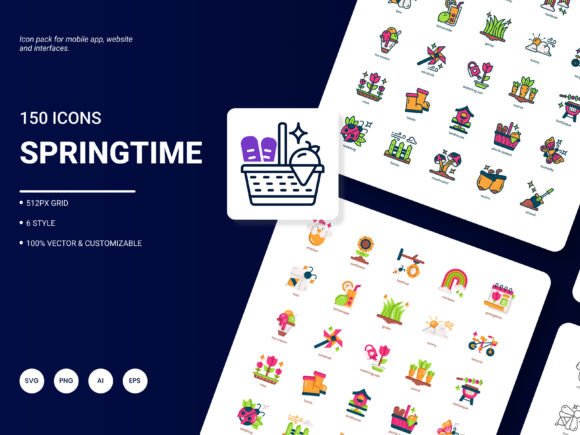 Springtime Icon Pack: Graphics and Icons for Modern Design